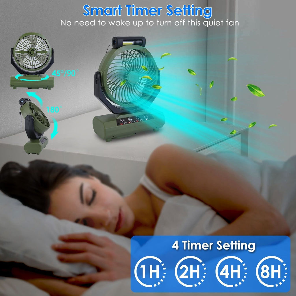 Rechargeable Oscillating Camping Fan