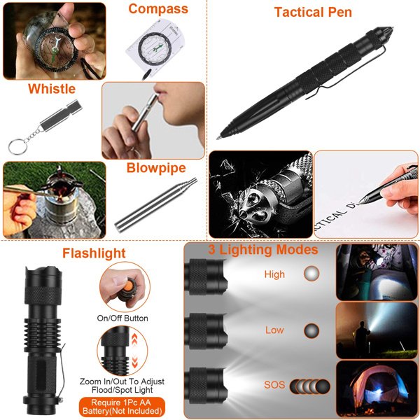 125-in-1 Survival Kit – Tactical Gear, First Aid & Tools for Emergency & Outdoor Adventures