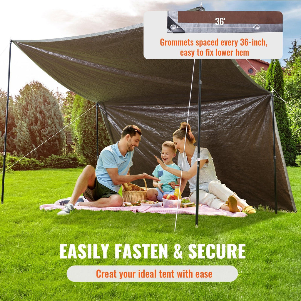VEVOR 16x20ft Waterproof Tarp – 10 Mil Poly with Reinforced Grommets, Tear & UV Resistant