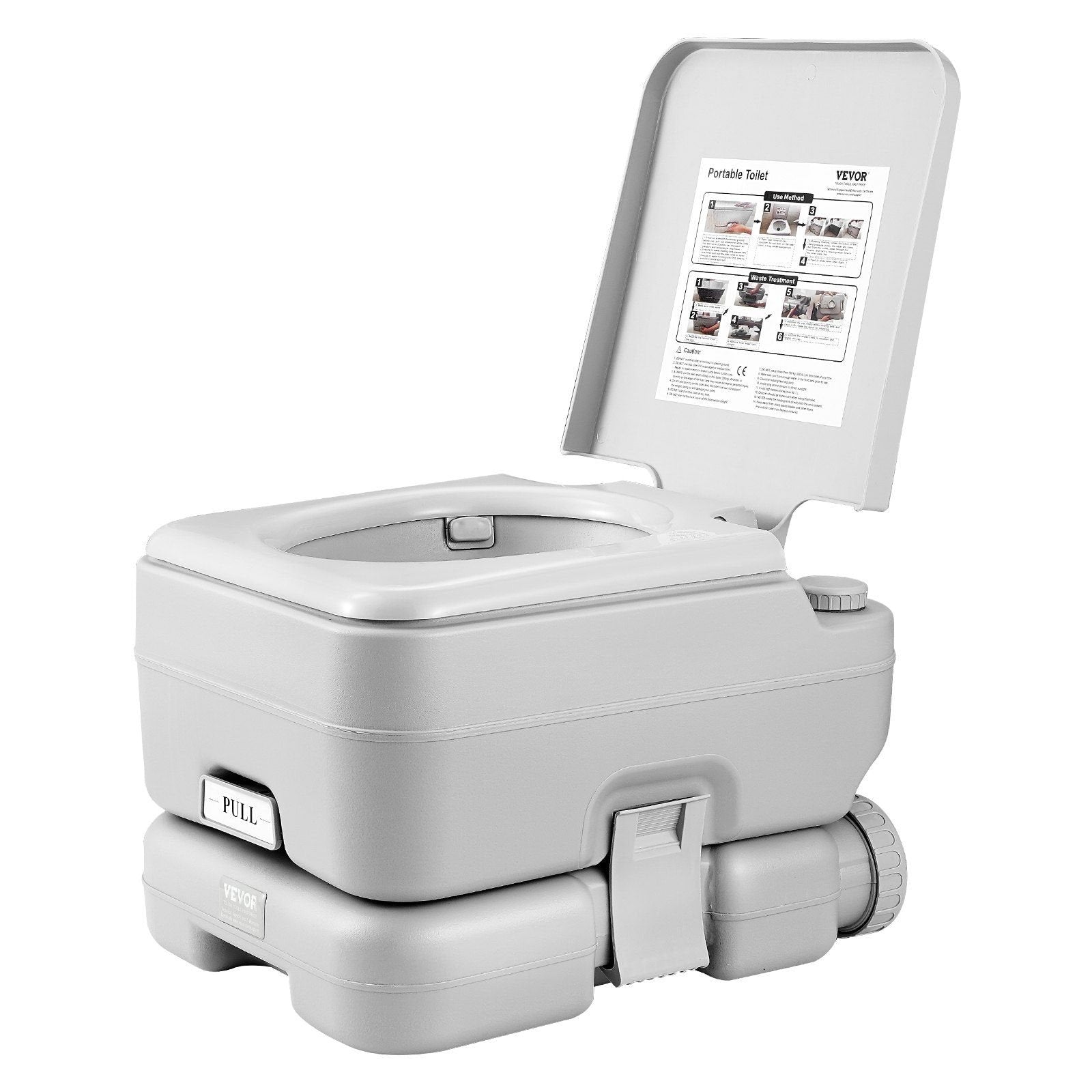 VEVOR 3.2 Gallon Portable Toilet for Camping - Push Button Pressurized Flush
