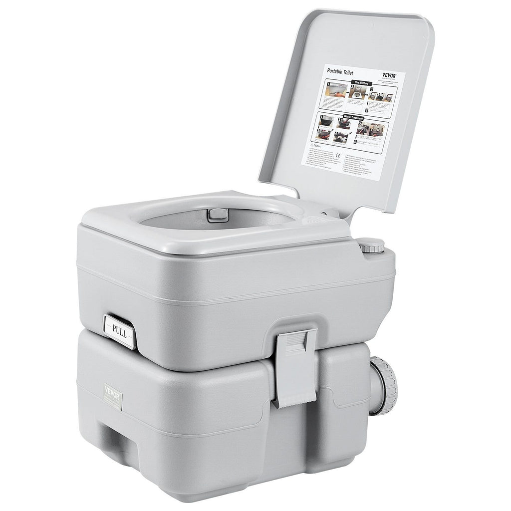 VEVOR 5.3 Gallon Portable Toilet for Camping - Push Button Pressurized Flush