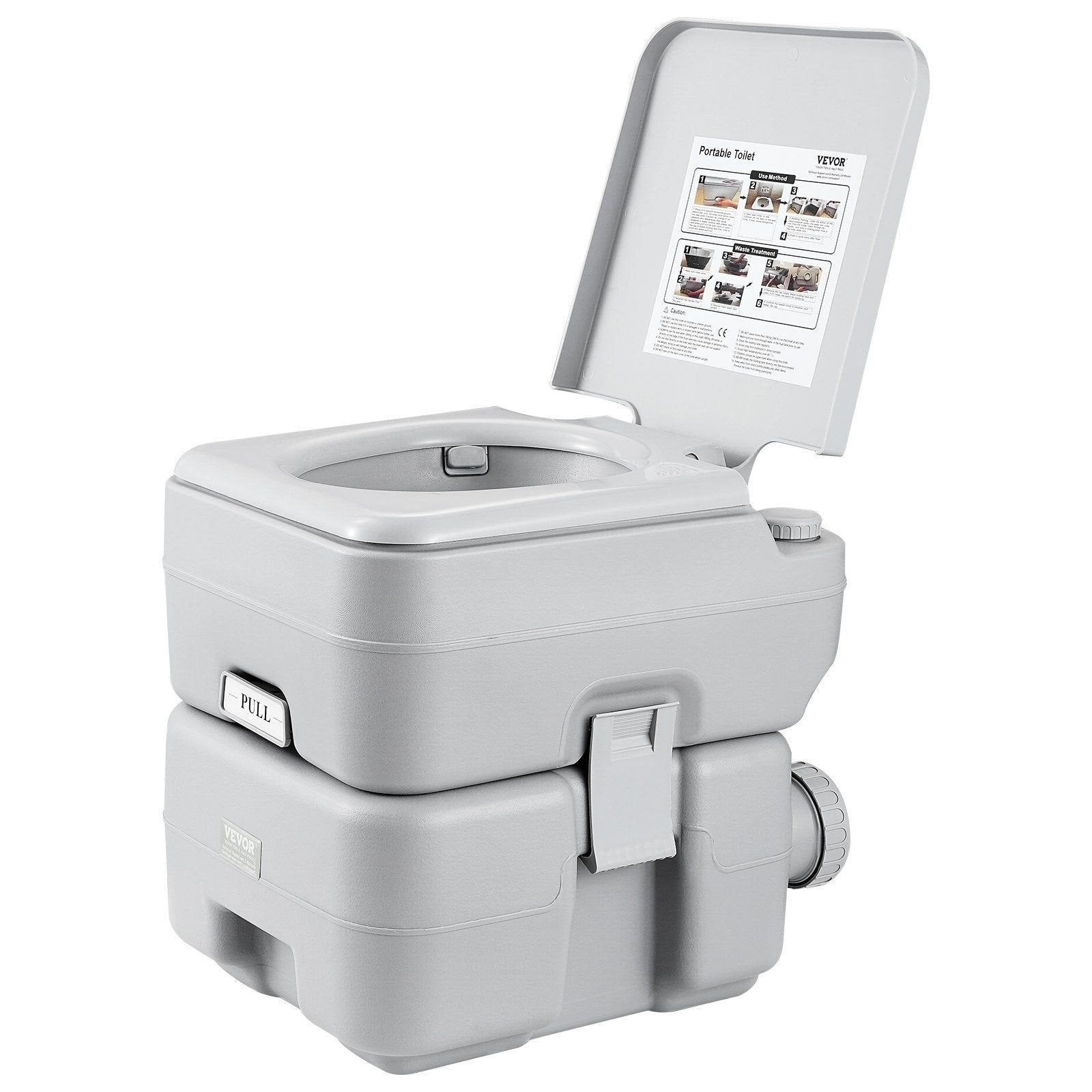 VEVOR 5.3 Gallon Portable Toilet for Camping - Push Button Pressurized Flush