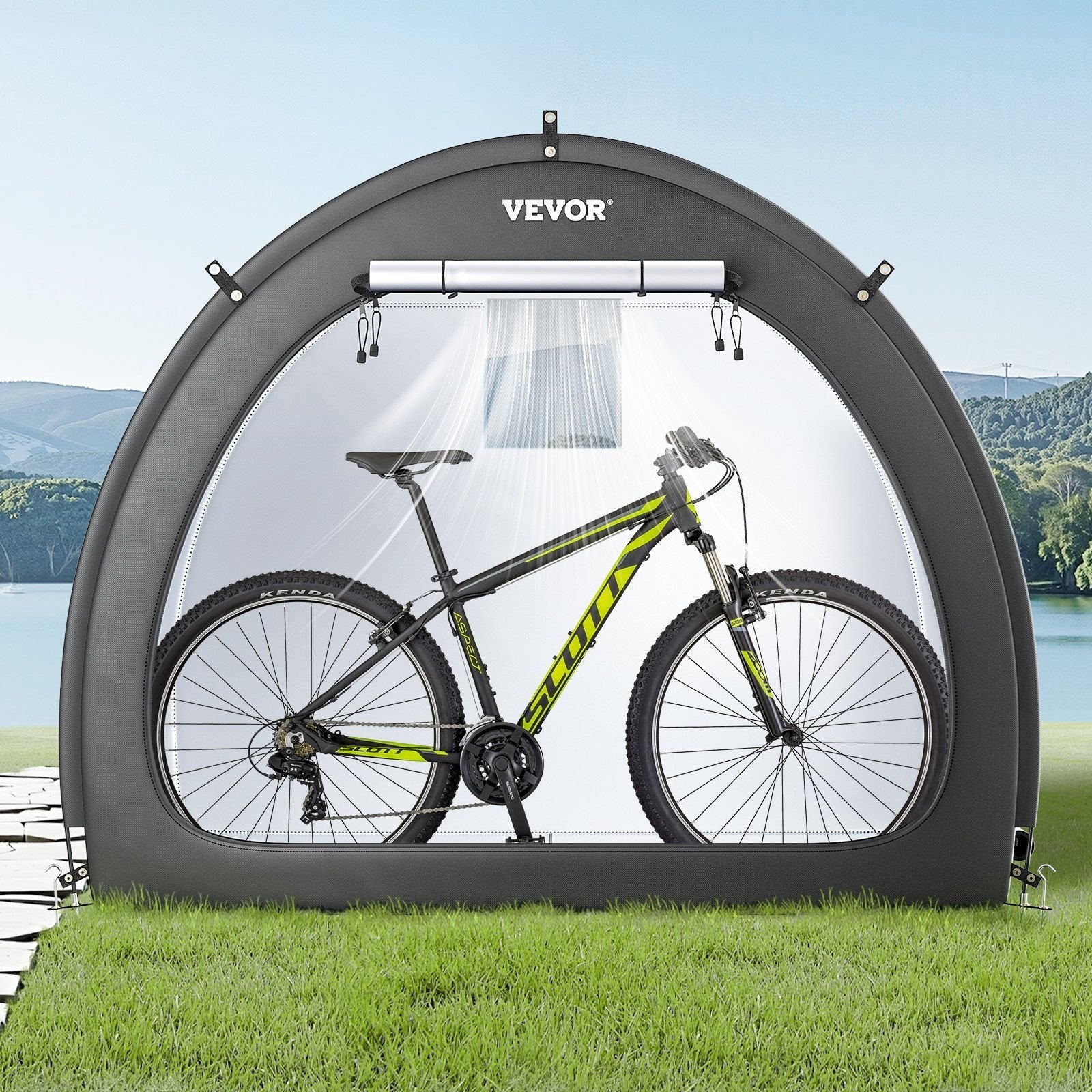 Outdoor Bike Storage Tent û Dual-Door Shelter for 4û5 Bikes
