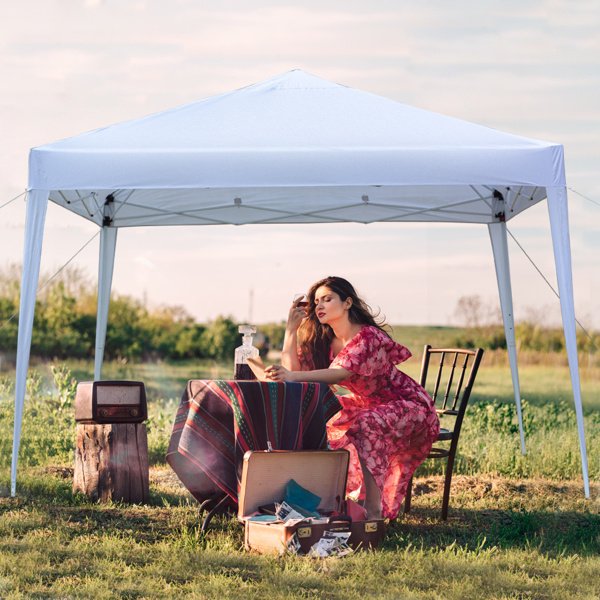 3 x 3m Practical Waterproof Folding Tent, White