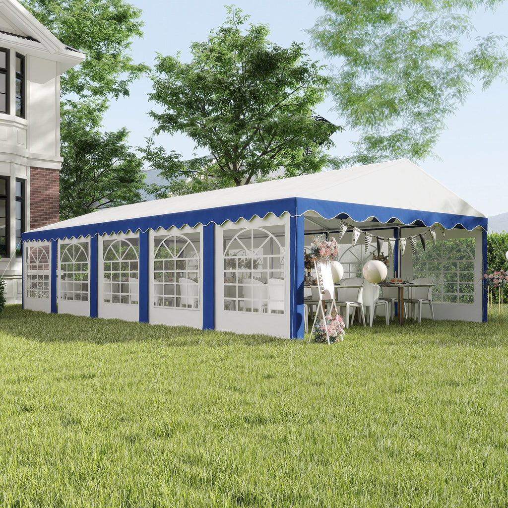 16.5' x 33' Large Party Tent û Heavy-Duty Canopy with Sidewalls (Blue)