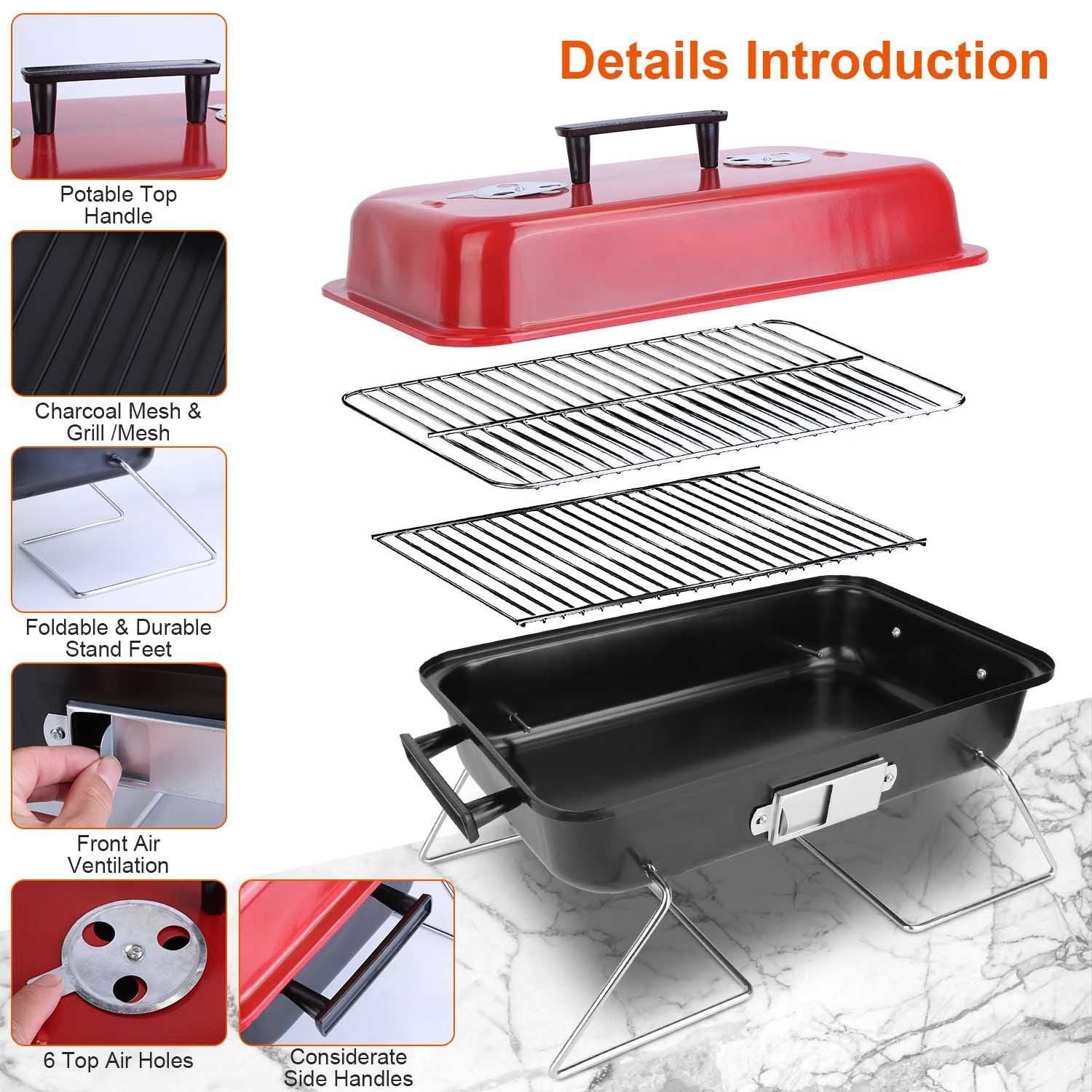 Portable Charcoal Grill Outdoor Tabletop Grill