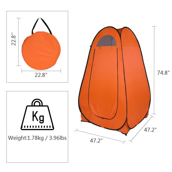 1 & 2 Person Pop-Up Toilet & Shower Tent û Portable Camping Changing Shelter (Orange)