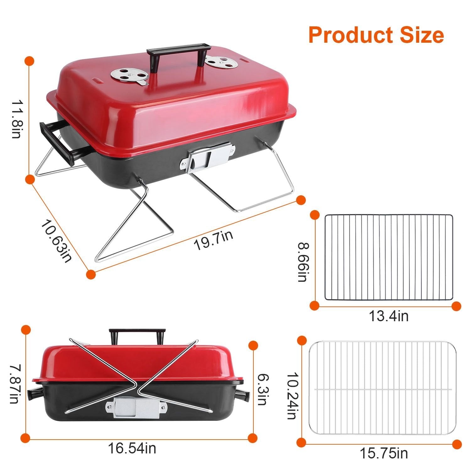Portable Charcoal Grill Outdoor Tabletop Grill