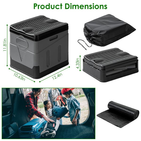 Portable Foldable Toilet with Lid & Carry Bag