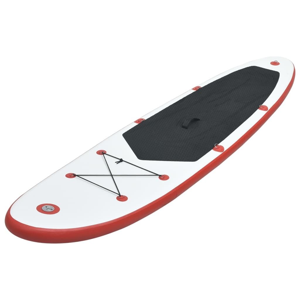 Inflatable Stand-Up Paddleboard Set – 11.8 ft. Touring SUP with Paddle, Pump & Carry Bag (Red & White)
