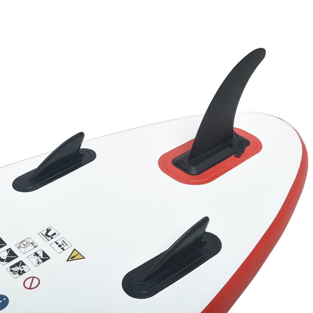 Inflatable Stand-Up Paddleboard Set – 11.8 ft. Touring SUP with Paddle, Pump & Carry Bag (Red & White)