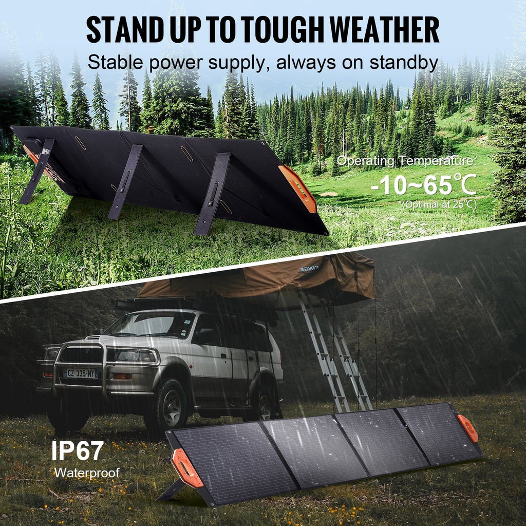 VEVOR 200W Portable Monocrystalline Solar Panel