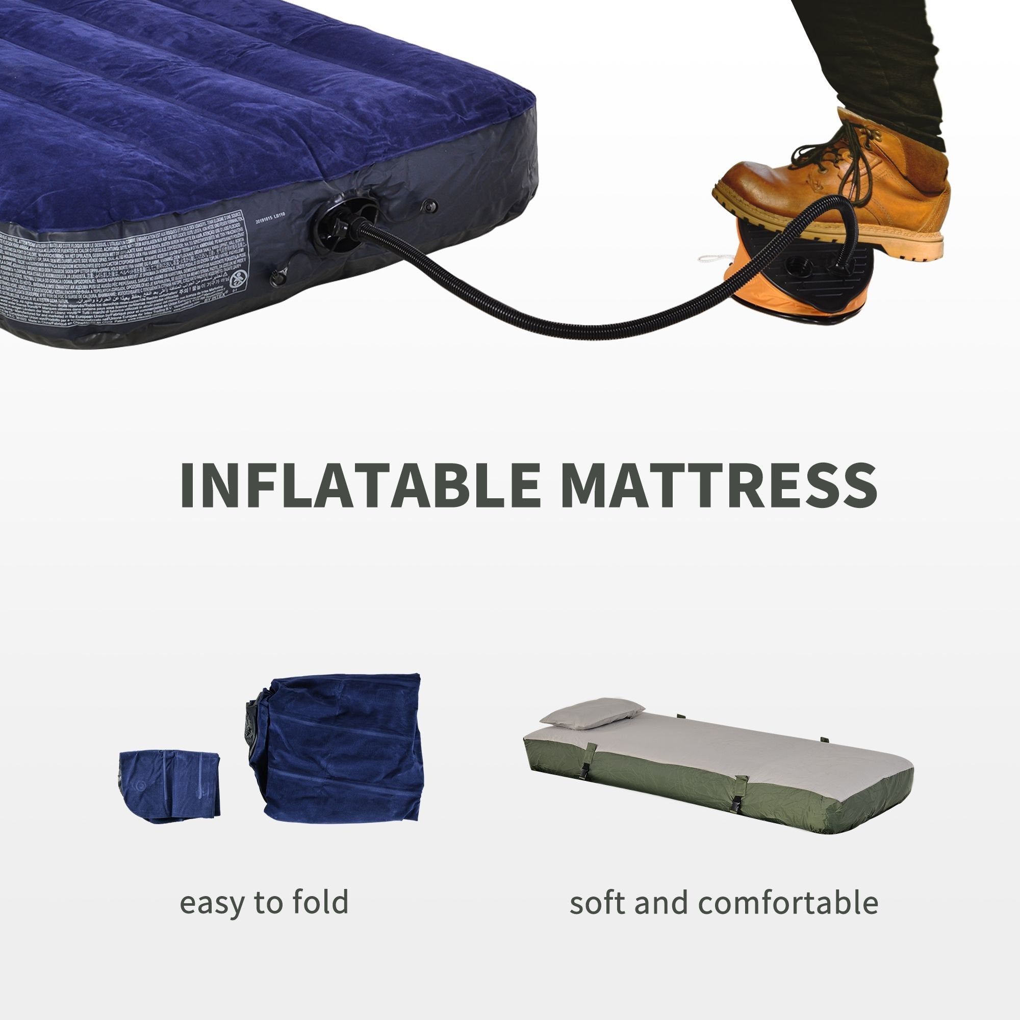 All-in-One Folding Camping Cot û Elevated Tent with Sleeping Bag & Air Mattress