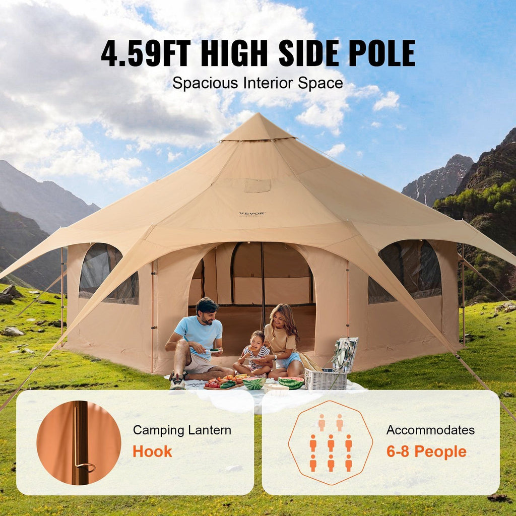 VEVOR 16.4ft Canvas Bell Tent for 4 Seasons