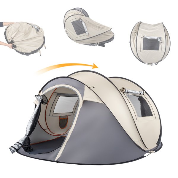 4-Person Pop-Up Camping Tent – Easy Setup for Hiking, Fishing, Beach & Outdoor Adventures