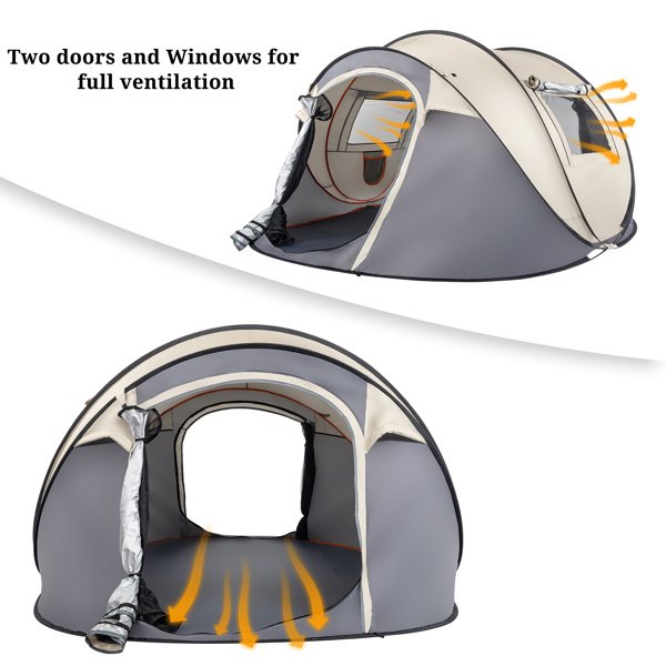 4-Person Pop-Up Camping Tent – Easy Setup for Hiking, Fishing, Beach & Outdoor Adventures