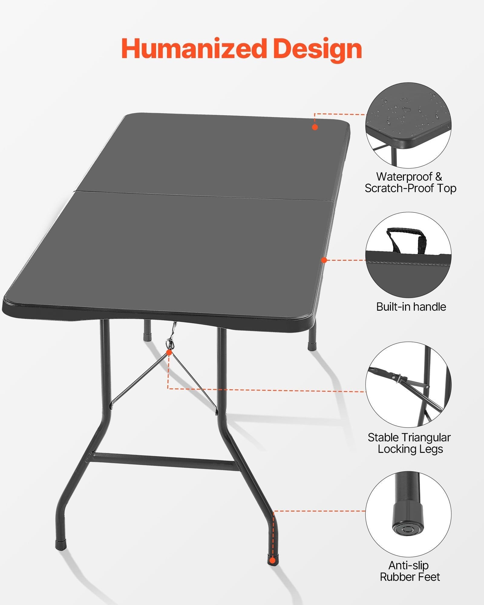6-Ft Plastic Folding Table û Portable Indoor/Outdoor Utility Table