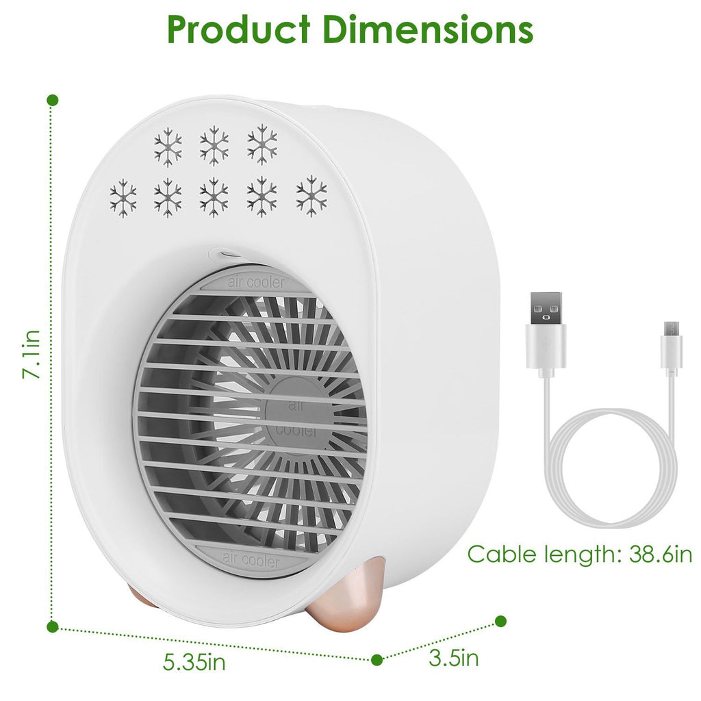 4-in-1 Mini Desktop Air Conditioner Fan – Portable Water Mist Cooling & Humidifier