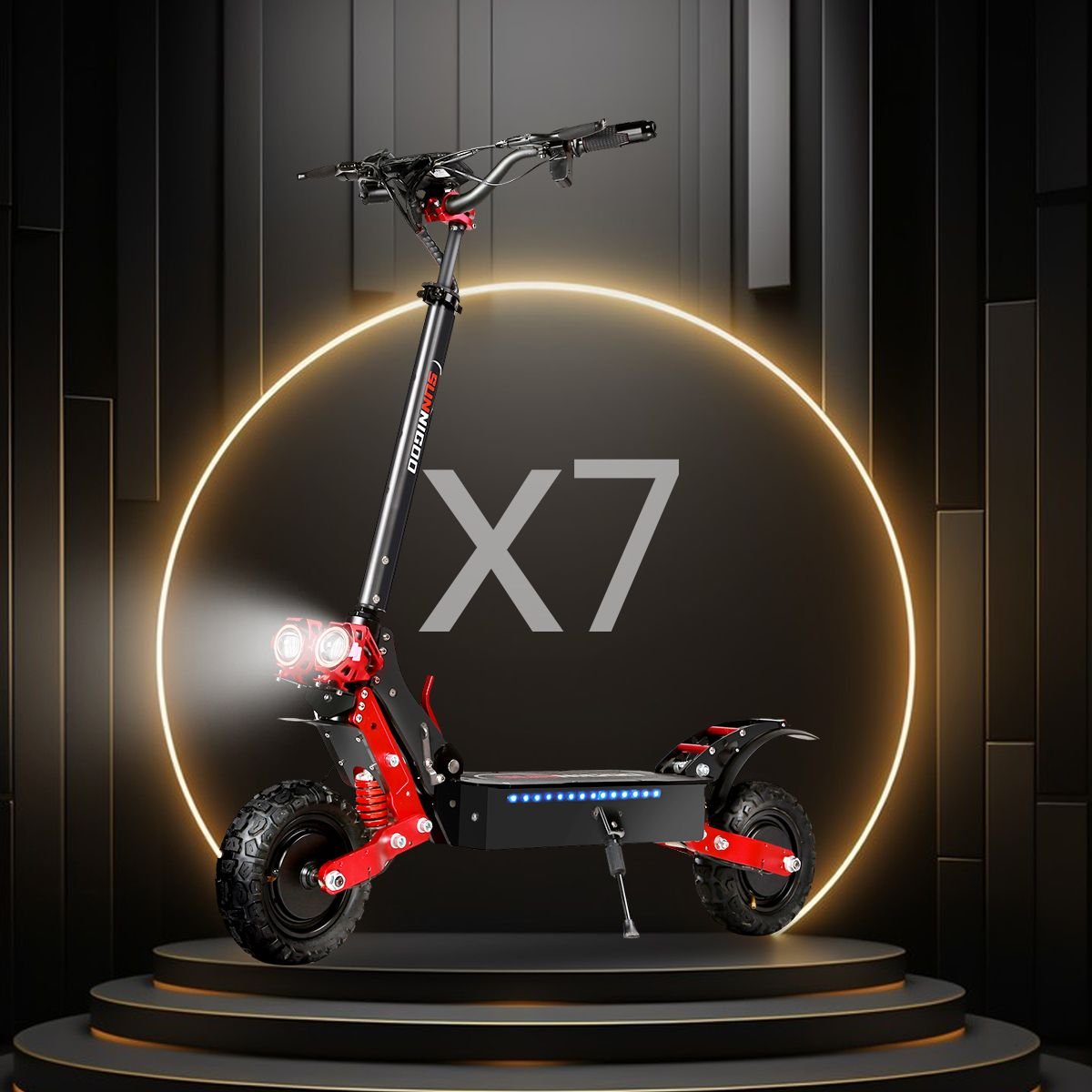 Adult Folding Electric Scooter X7: 1800W*2, 48V, 21Ah Super Motor