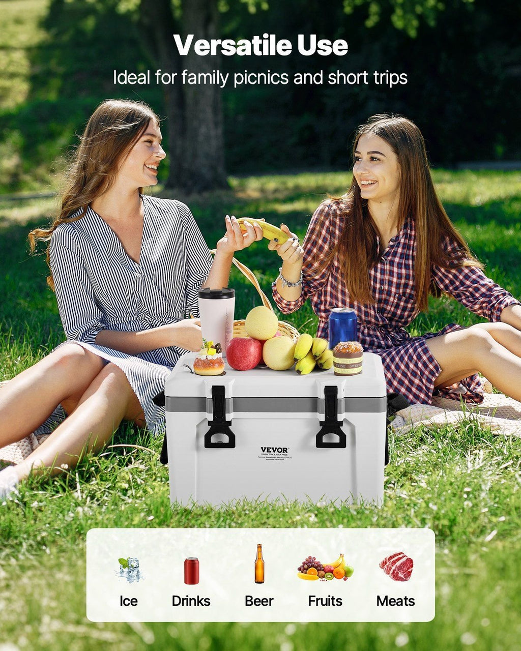 26 QT Portable Insulated Hard Cooler û 38-Can Capacity with Carry Handles & Strap