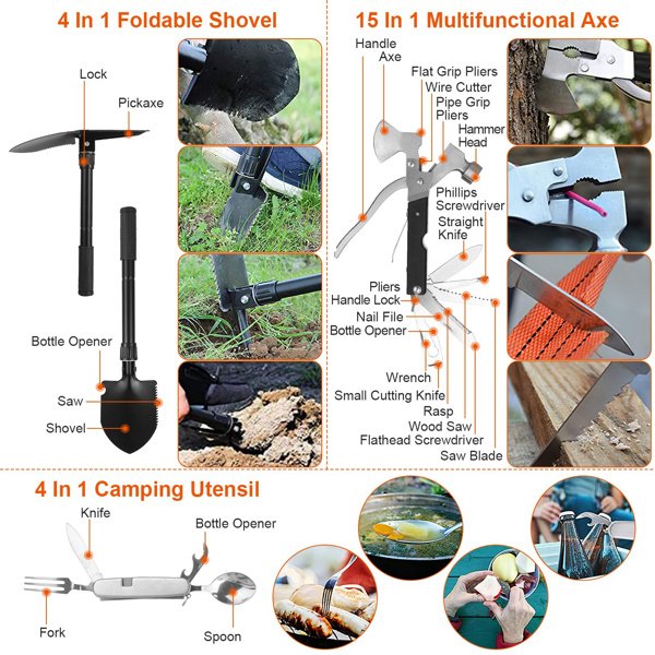 125-in-1 Survival Kit – Tactical Gear, First Aid & Tools for Emergency & Outdoor Adventures