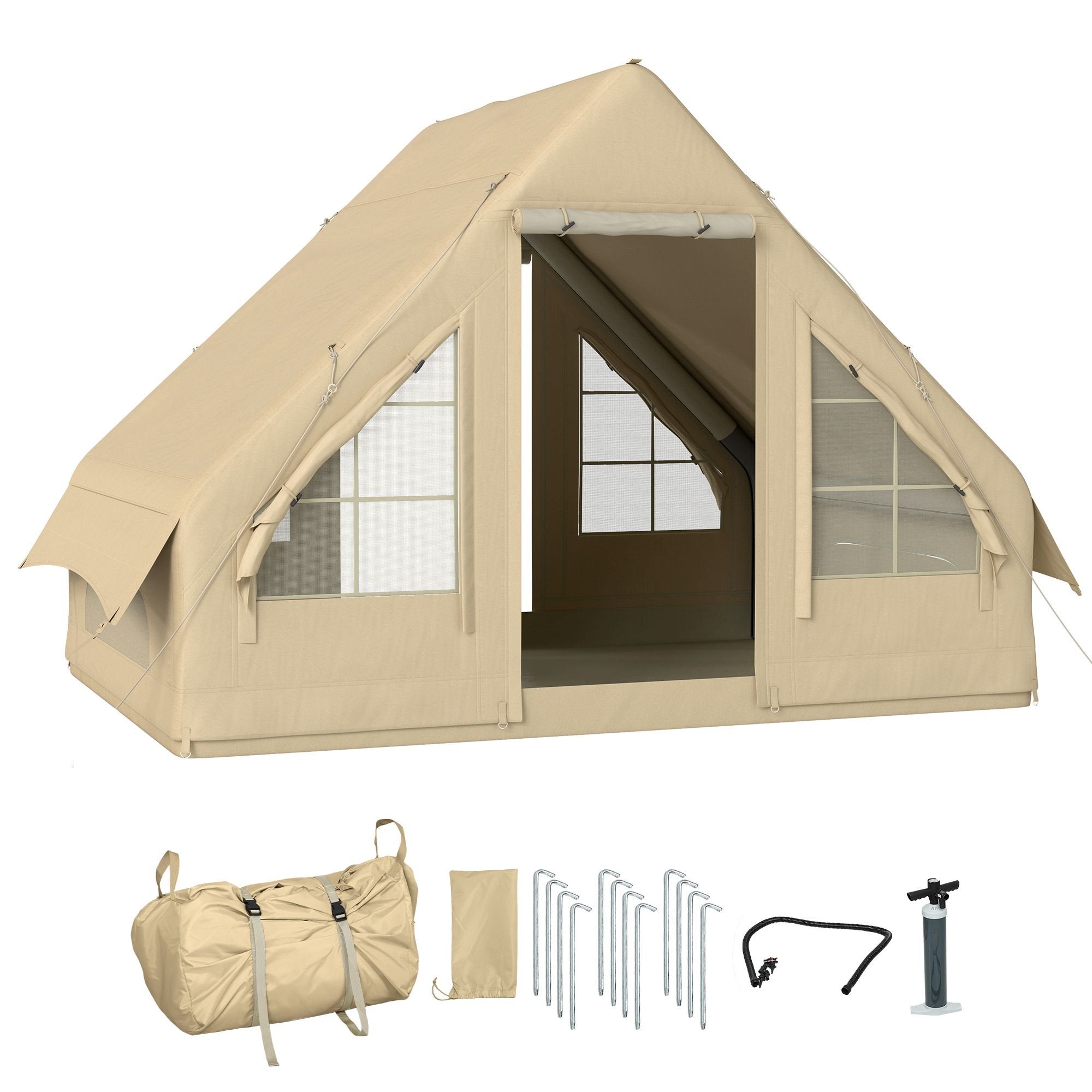 Inflatable 4-Season Camping Tent û Waterproof & Windproof with Hand Pump