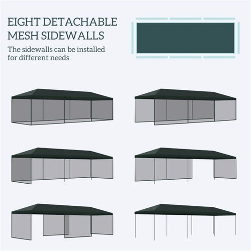 10' x 30' Foldable Canopy, Green