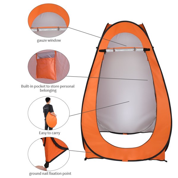 1 & 2 Person Pop-Up Toilet & Shower Tent û Portable Camping Changing Shelter (Orange)