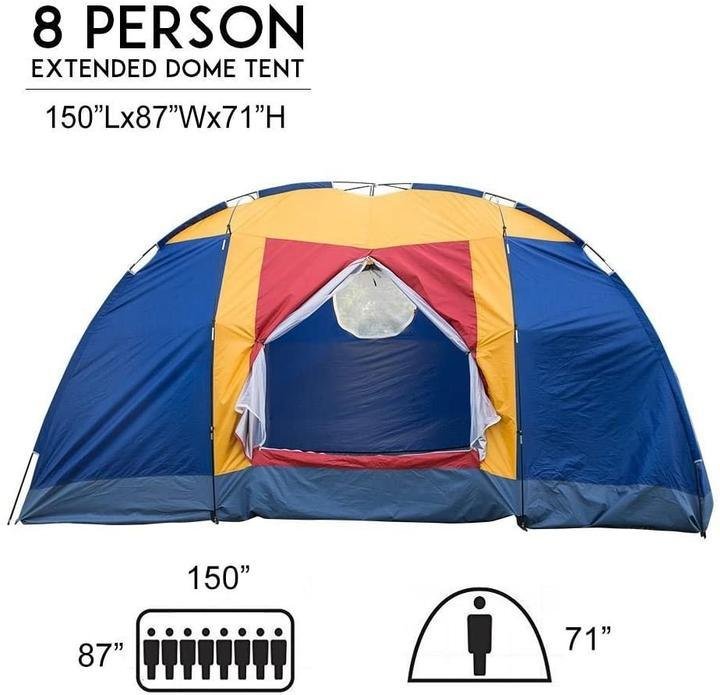 Bosonshop 8-Person Easy Setup Camping Tent with Carry Bag