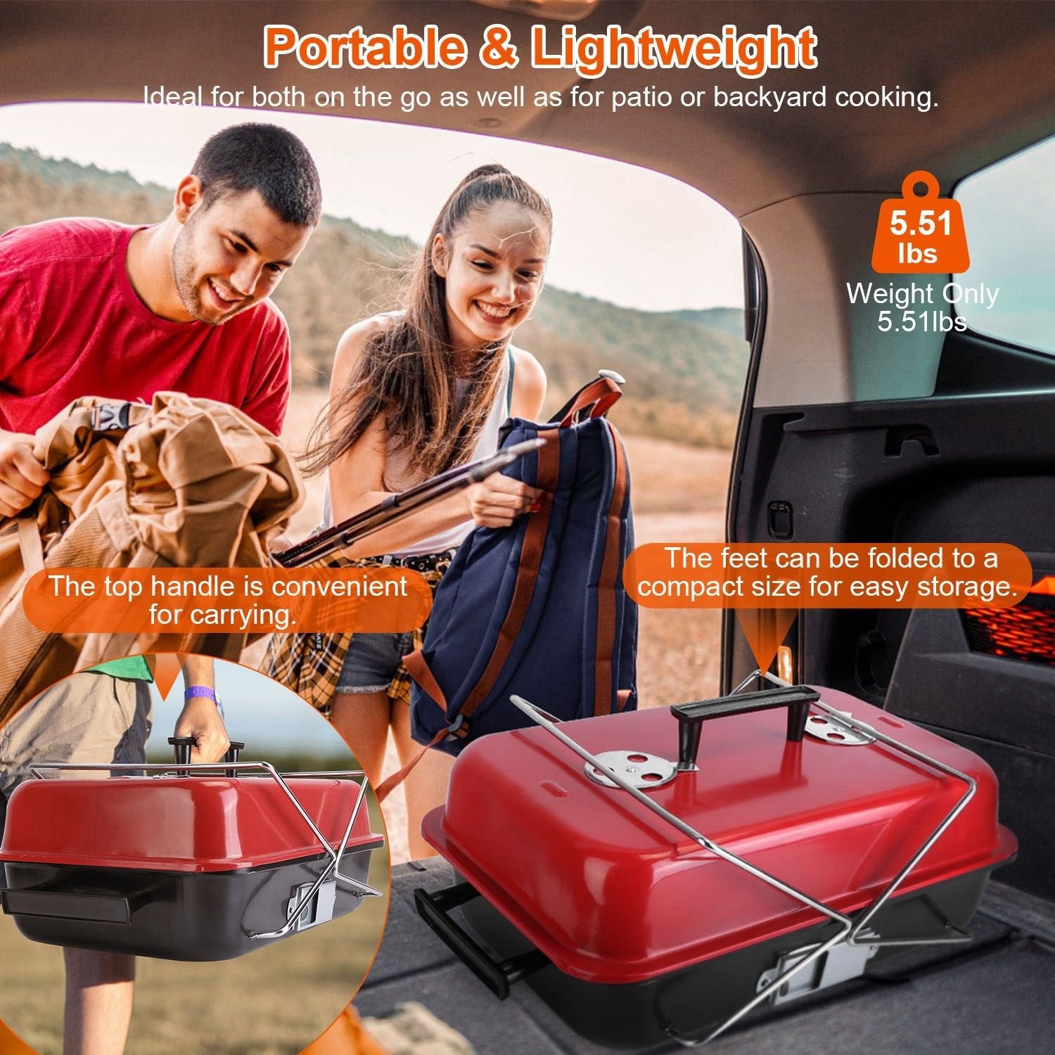 Portable Charcoal Grill Outdoor Tabletop Grill
