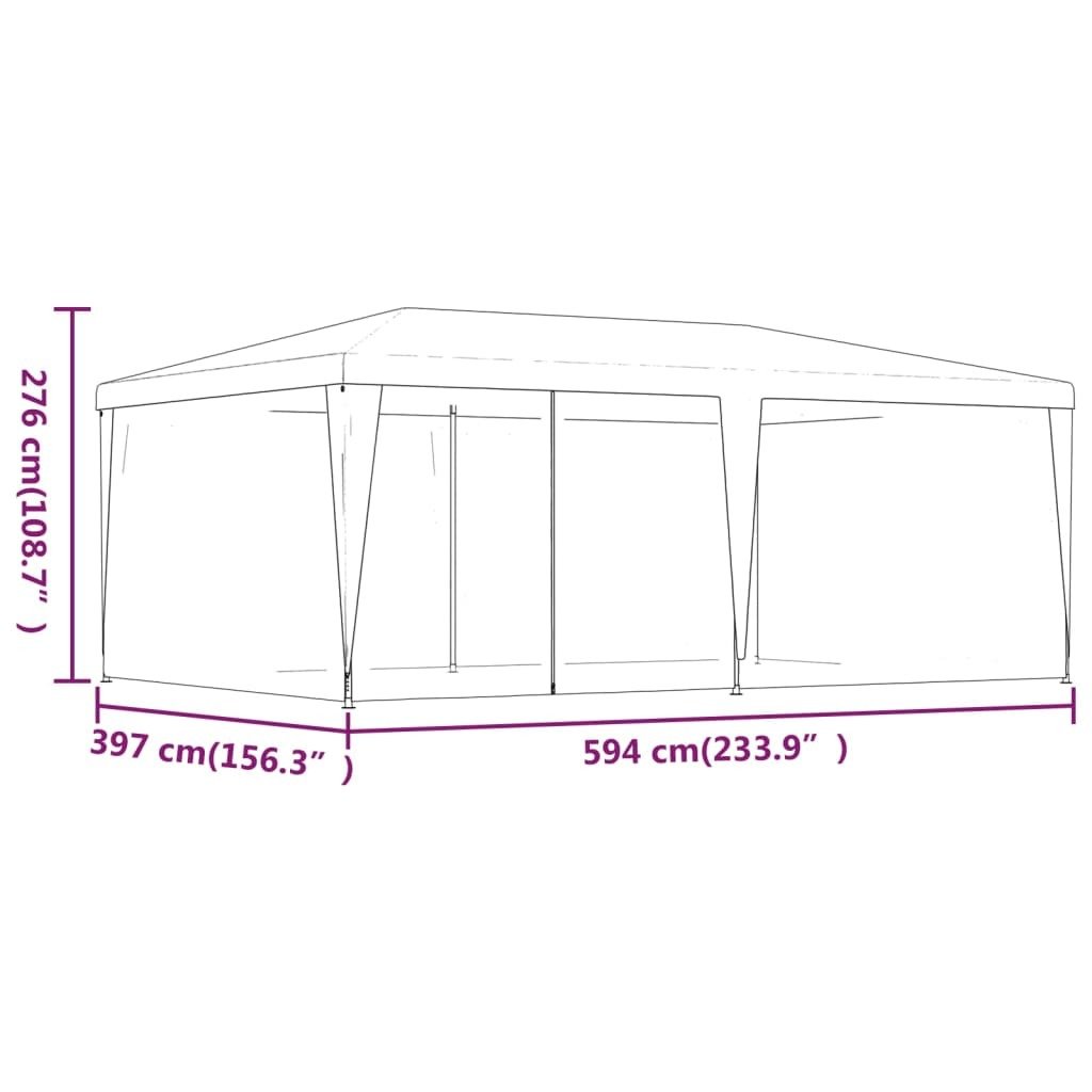Party Tent with 6 Mesh Sidewalls