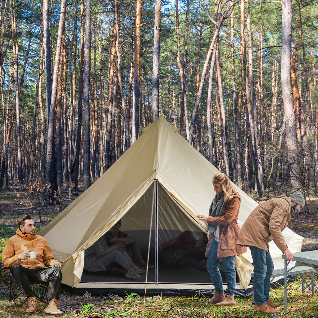 16.5' Large Teepee Bell Tent û 10-Person Waterproof Four-Season Family Tent