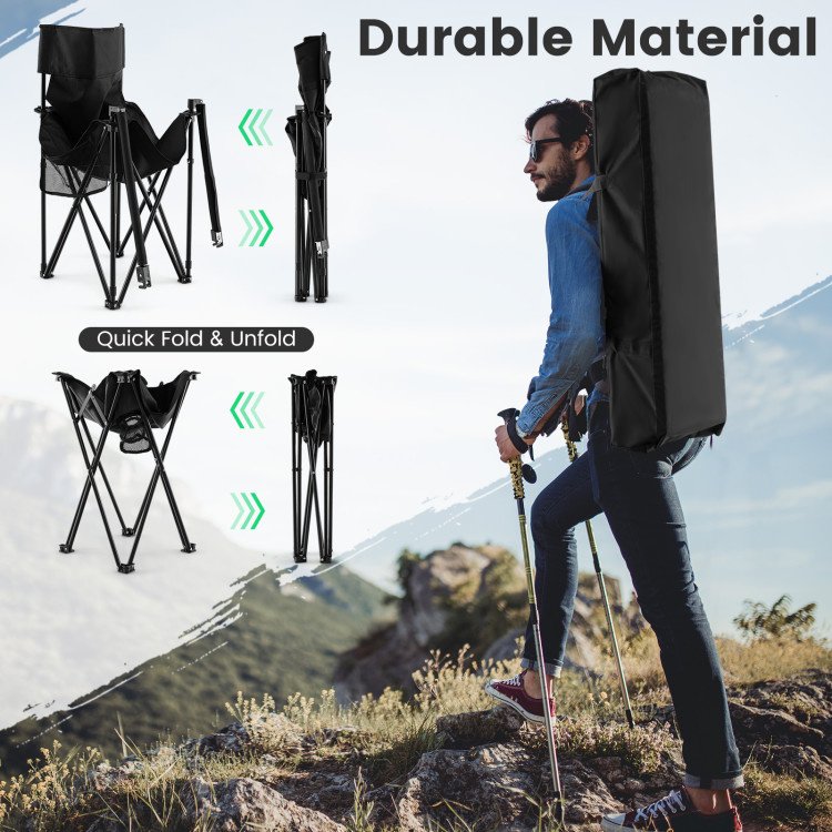 Outdoor Folding Camping Chair & Table Set with Carrying Bag
