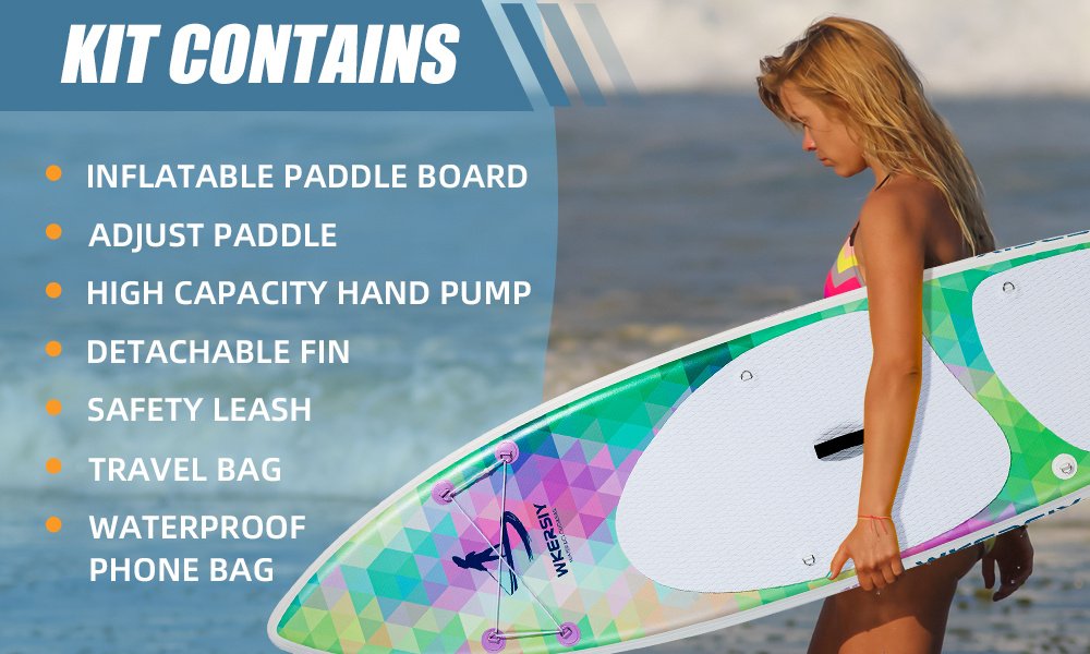 10'6" Inflatable Paddle Board – Includes Paddle, Backpack, Pump & Leash