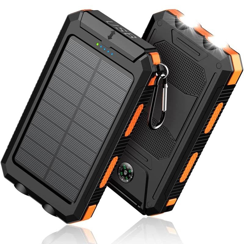 Portable Fast Charging Solar Power Bank with Flashlight