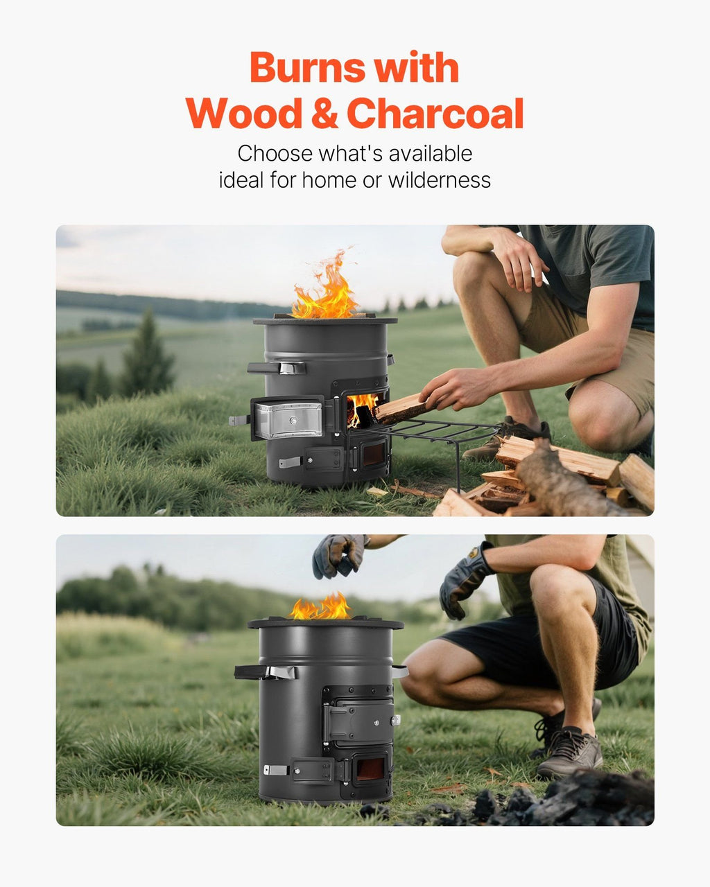 Portable Rocket Stove û Wood-Burning Camping Stove with Carry Bag