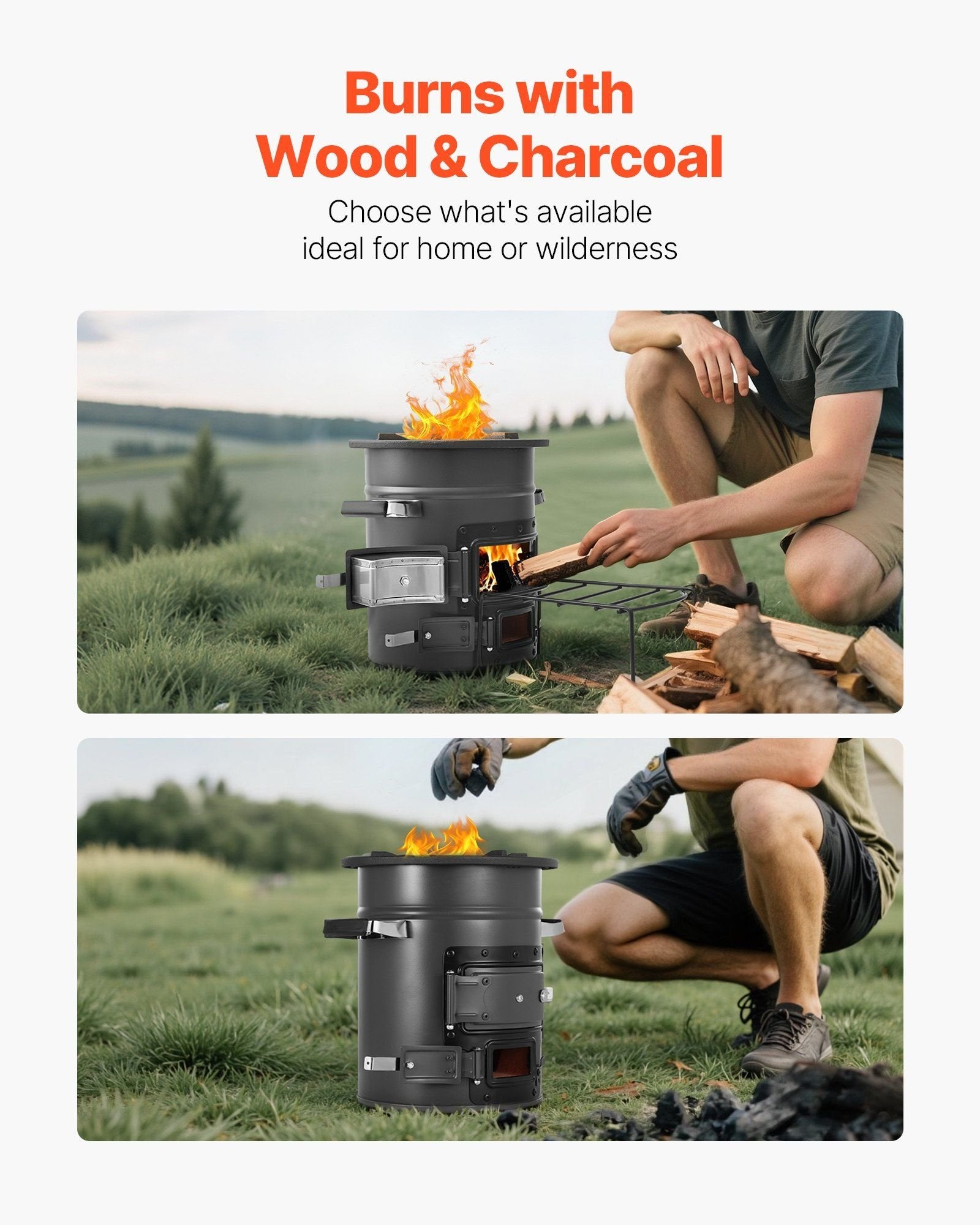 Portable Rocket Stove û Wood-Burning Camping Stove with Carry Bag