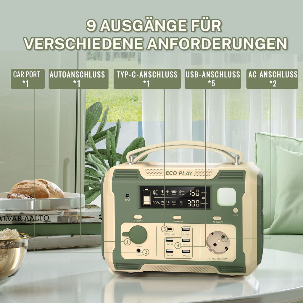 ECO PLAY - 500W Portable Power Station