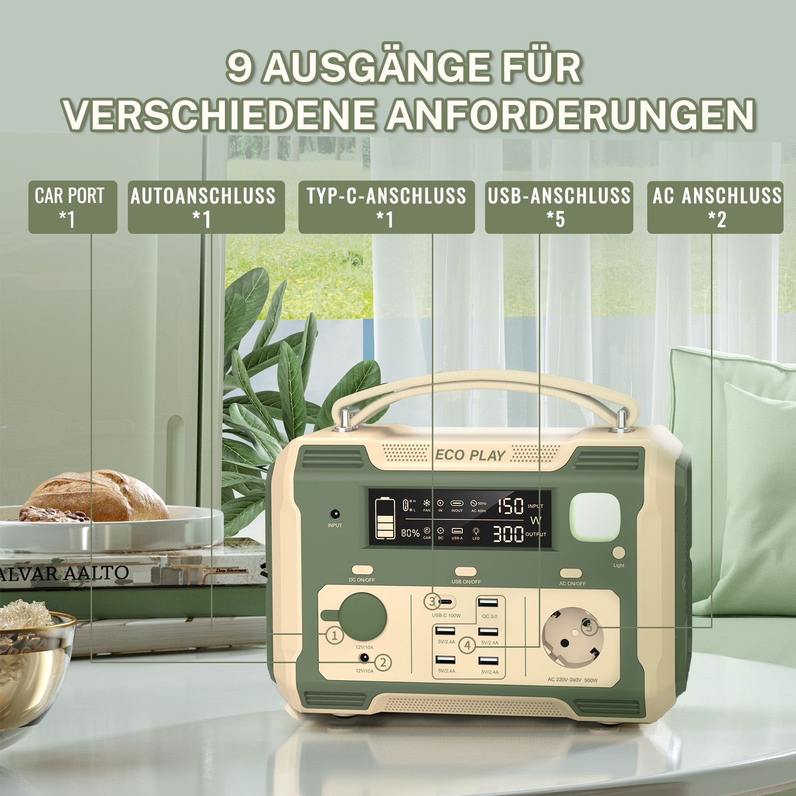 ECO PLAY - 500W Portable Power Station