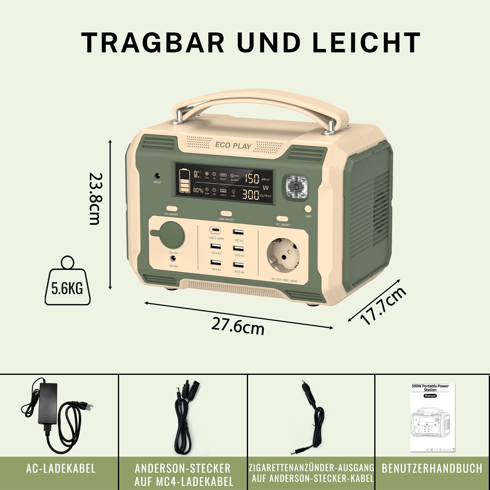 ECO PLAY - 500W Portable Power Station