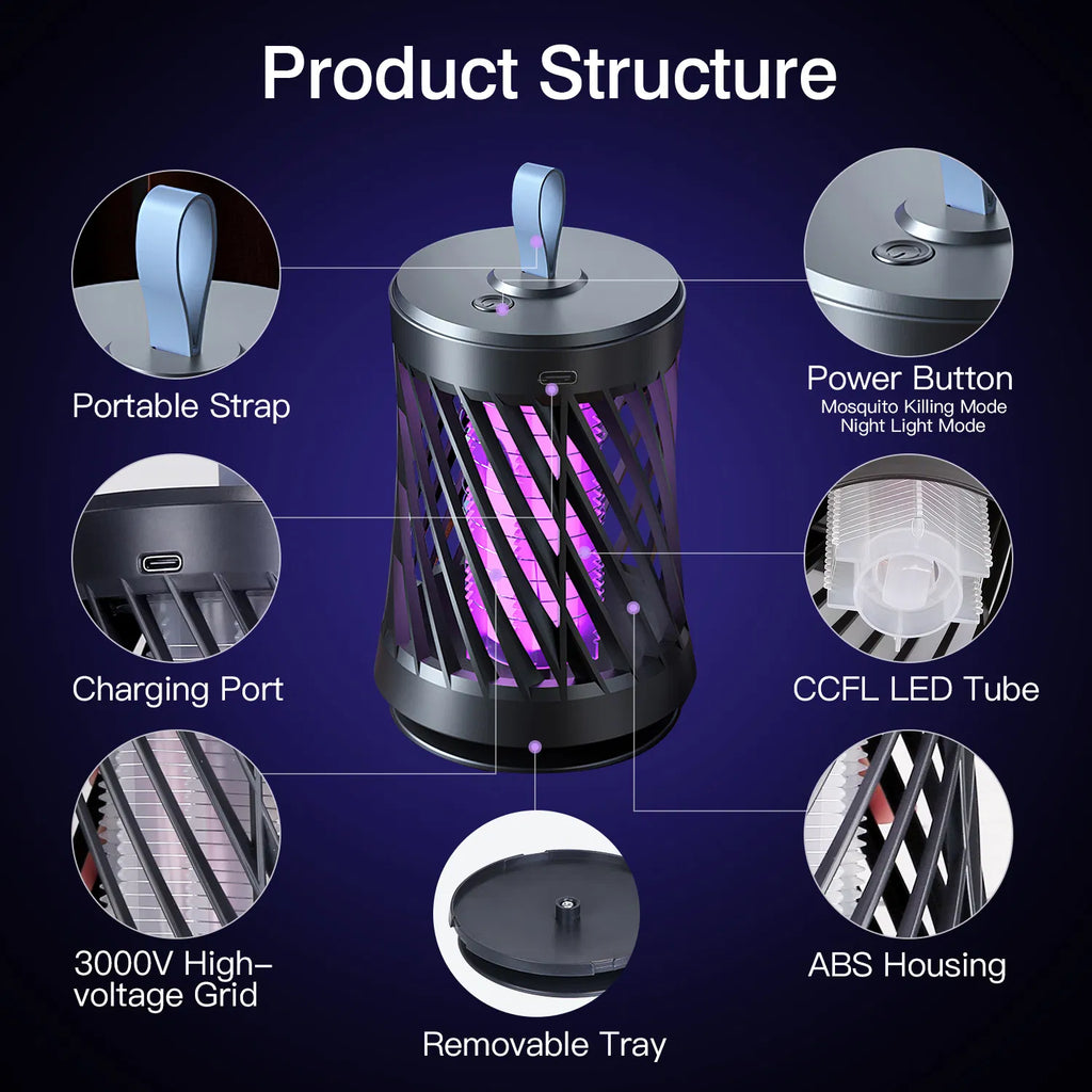 Rechargeable UV Mosquito Killer Lamp & Bug Zapper