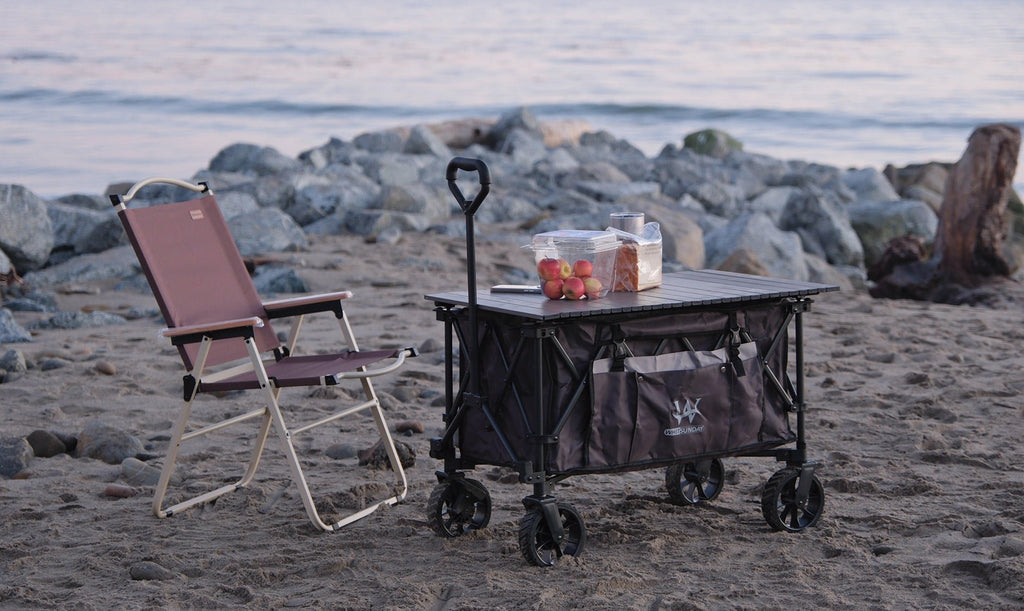 Whitsunday Moko Compact Folding Wagon Cart with Aluminum Table Plate