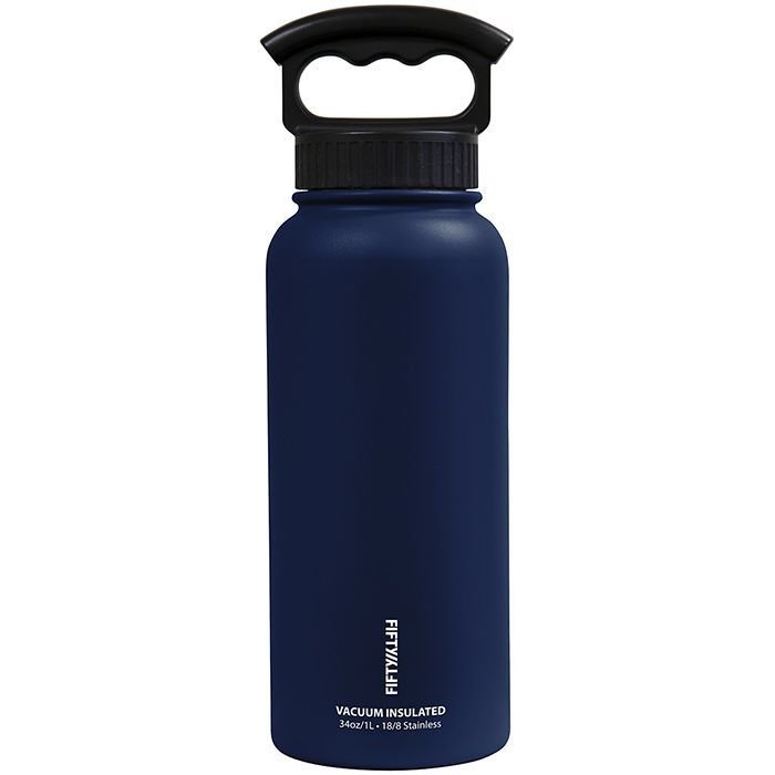Fifty-Fifty Vacuum Insulated Bottles with 3 Finger Lid