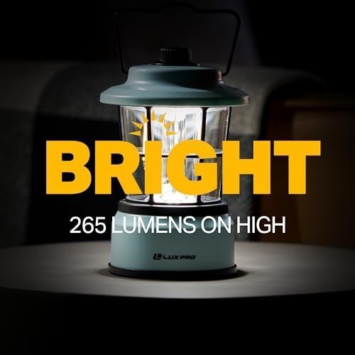 LUXPRO Retro Filament LED Lantern – Vintage Battery-Powered Camping Lantern with Adjustable Warm & Bright White Light