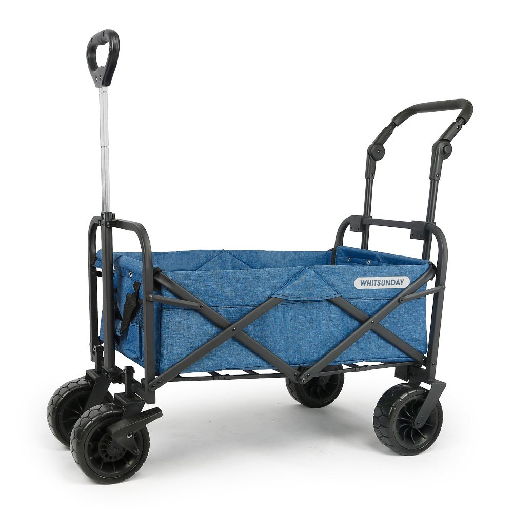 Whitsunday Folding Wagon – 8″ Heavy-Duty Wheels with Push Bar (Standard Size PLUS)