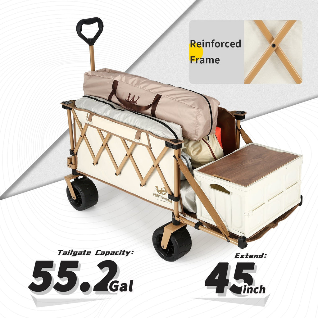 Whitsunday Collapsible Heavy-Duty Wagon with Tailgate, Table & All-Terrain Wheels