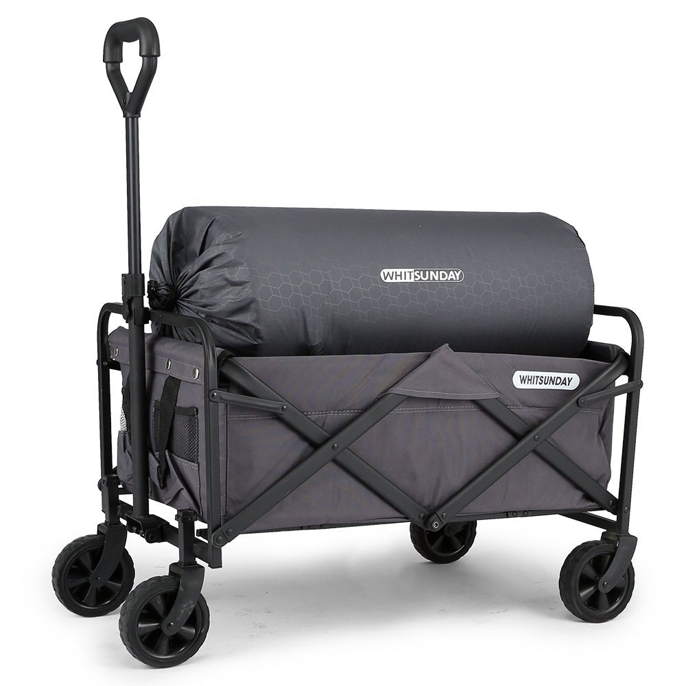 Whitsunday Collapsible Folding Garden Wagon – 5″ Solid Rubber Wheels