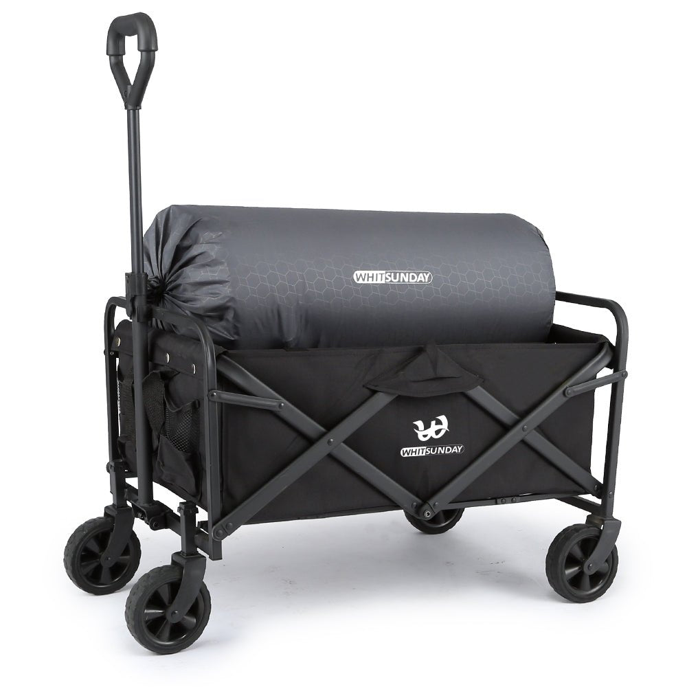 Whitsunday Collapsible Folding Garden Wagon – 5″ Solid Rubber Wheels