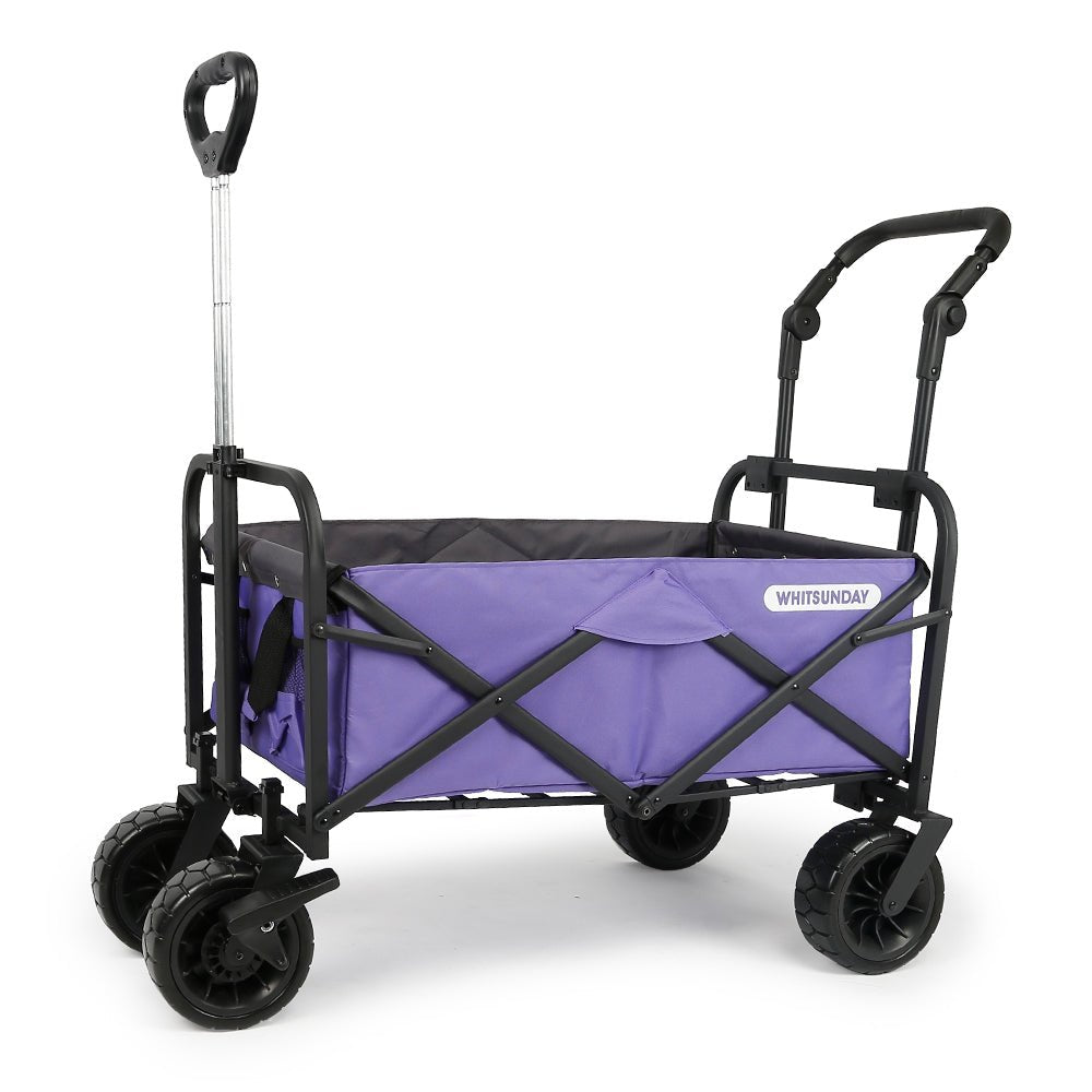 Whitsunday Folding Wagon – 8″ Heavy-Duty Wheels with Push Bar (Standard Size PLUS)