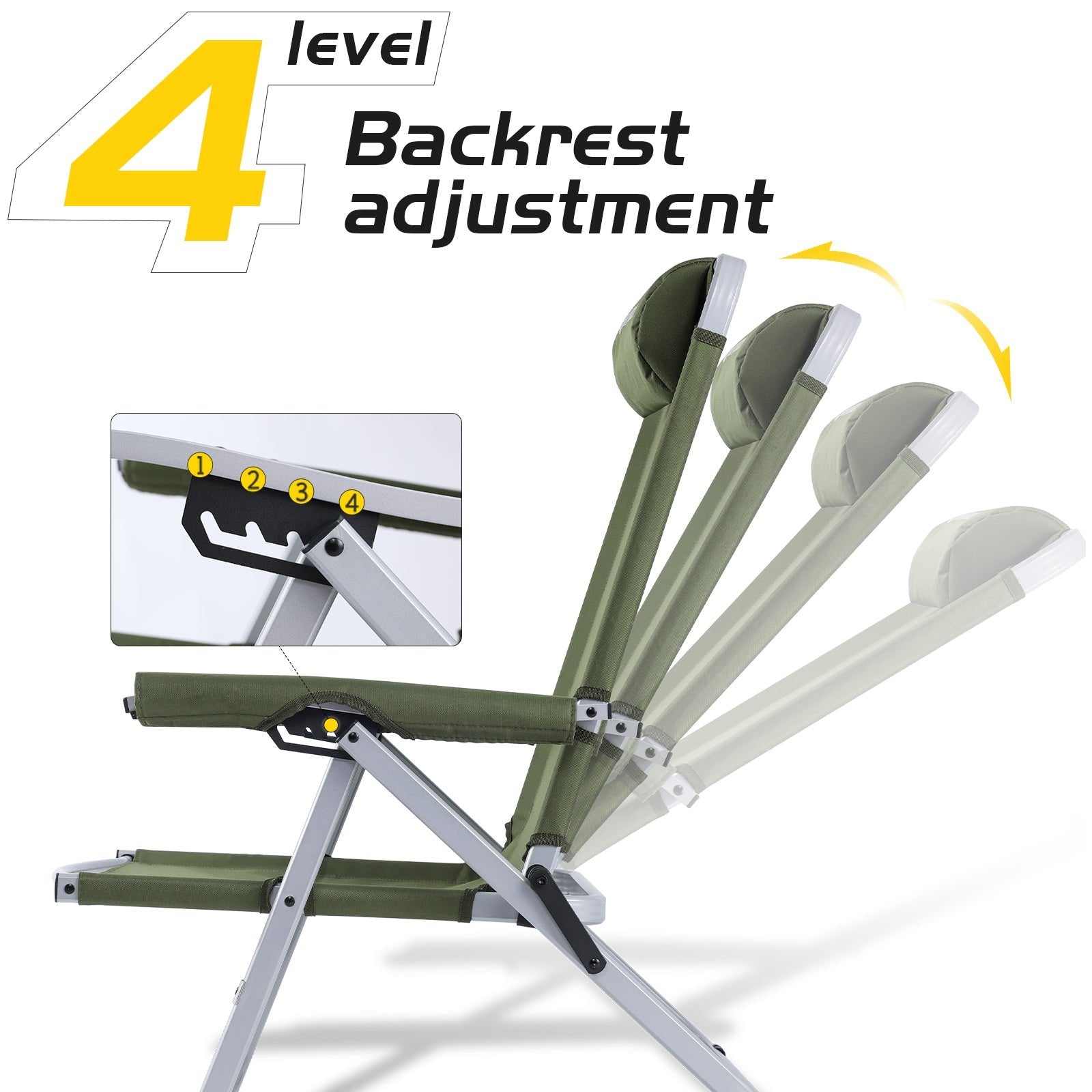 Whitsunday 4-Level Adjustable Portable Camping & Backpacking Chair